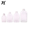 250ml flat glass sloping bottles for spirit with metal lids